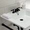 Fauceture KVPB25227W40 Dreyfuss 25" Console Sink W/SS Leg (4", 3 Hole), Wht/Blk KVPB25227W40 - alternate 4